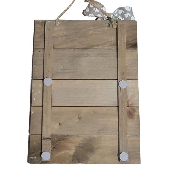 Easter wooden Welcome Bunny door hanger with bunny bow - Picture 2 of 3